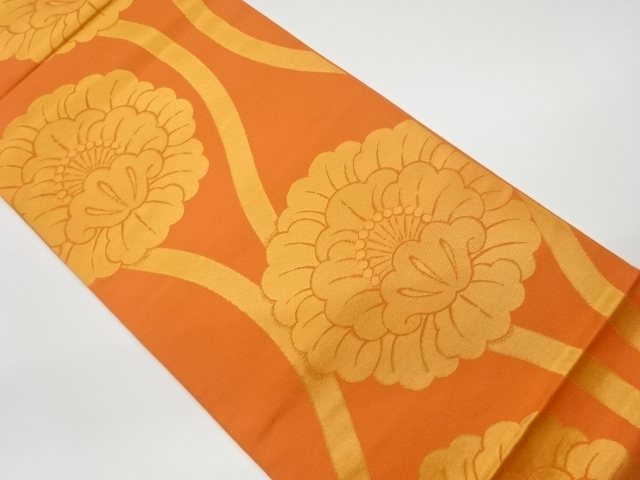 リサイクル　立涌に花模様織出し袋帯